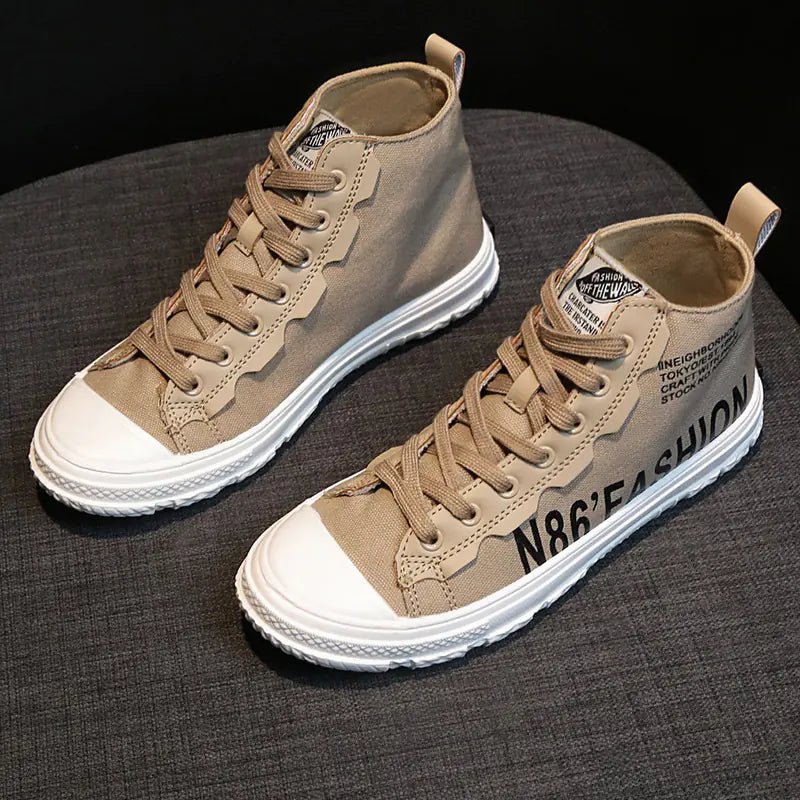 Women’s High-Top Canvas Sneakers - Versatile Student Style