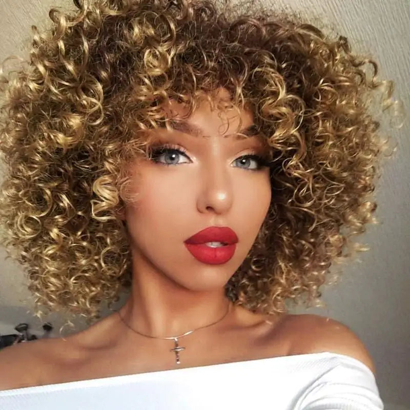 European American Fashion Small Curly Ladies Wigs