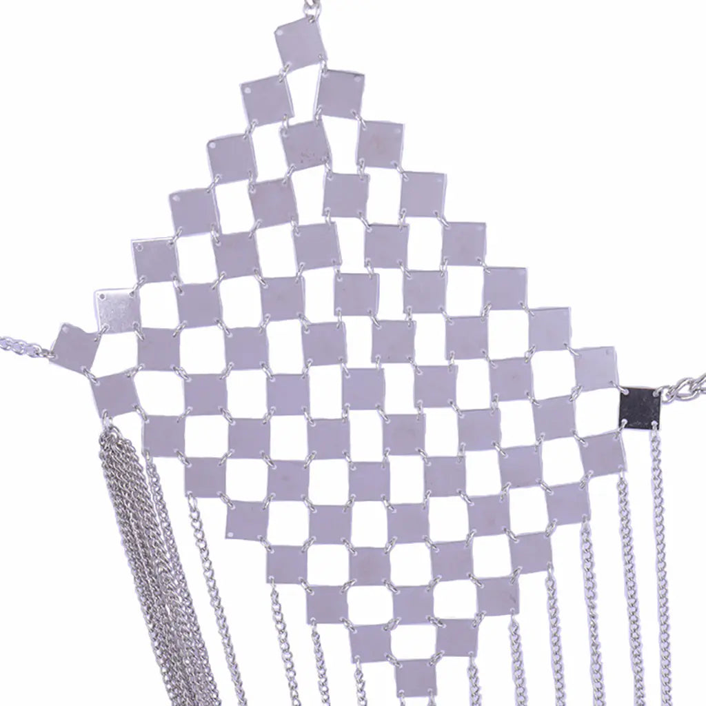 Metallic Body Chain with Tassel for Women’s Fashion