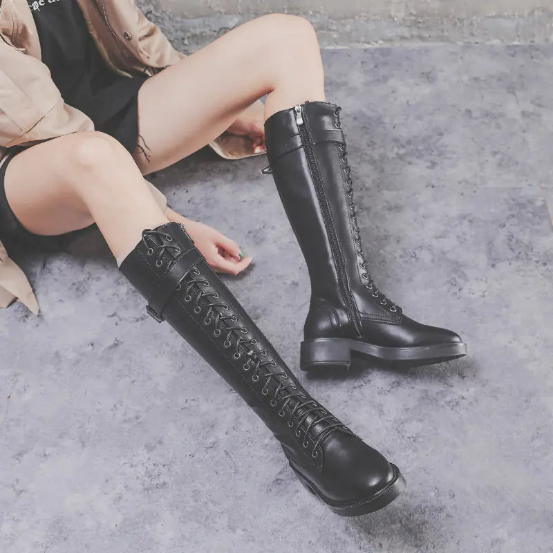 Women’s Flat High Long Boots in Big Sizes