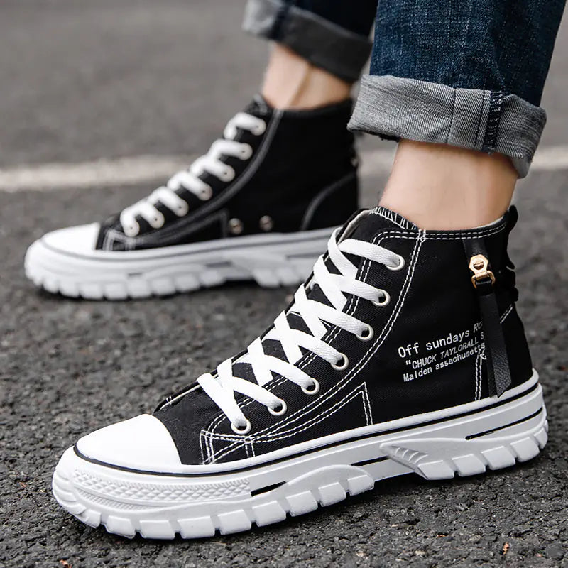 Women’s High-Top Canvas Sneakers - Versatile Student Style