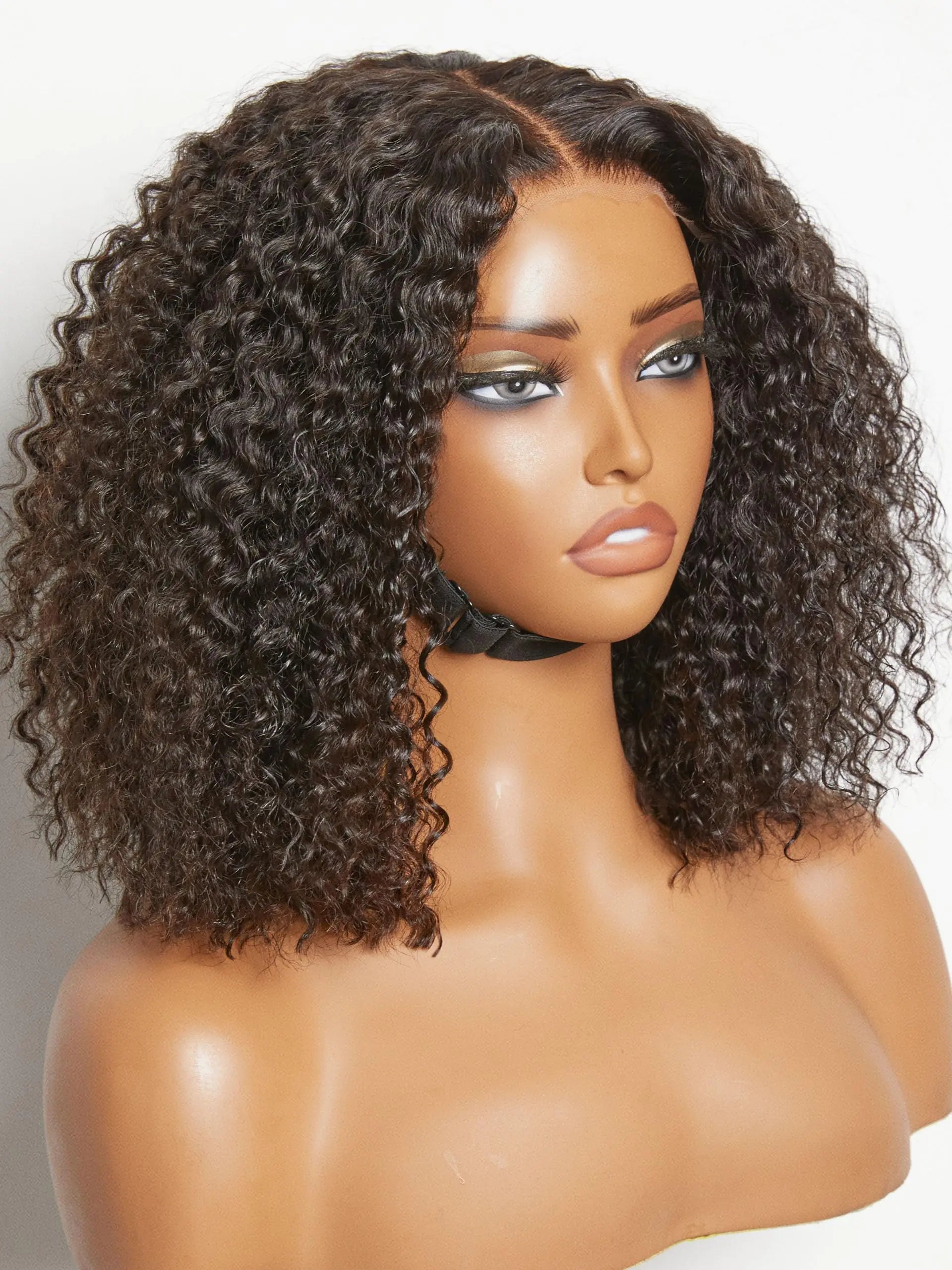 LUVME 5x5 HD Lace Closure Wigs Human Hair 12 Inch Kinkycurly Wig Human Hair Natural Color Glueless Wigs Human Hair Pre Plucked Pre Cut 180 Density