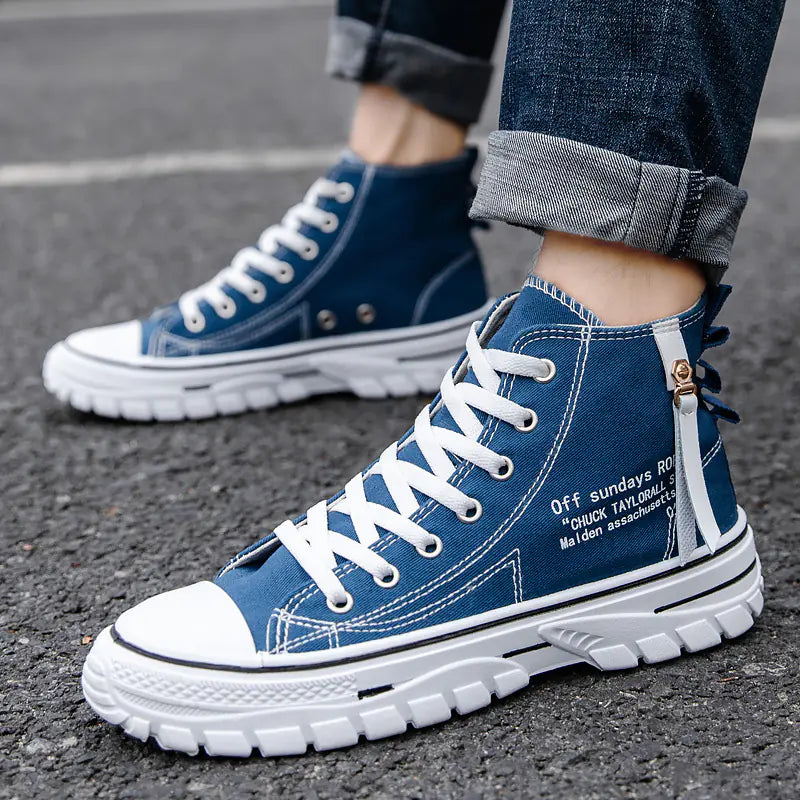 Women’s High-Top Canvas Sneakers - Versatile Student Style