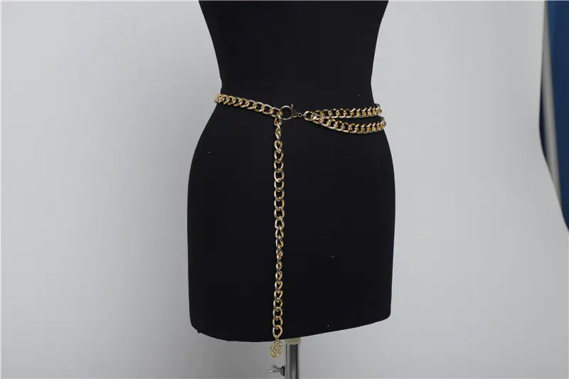 Adjustable Metal Chunky Chain Belt for Women’s Fashion