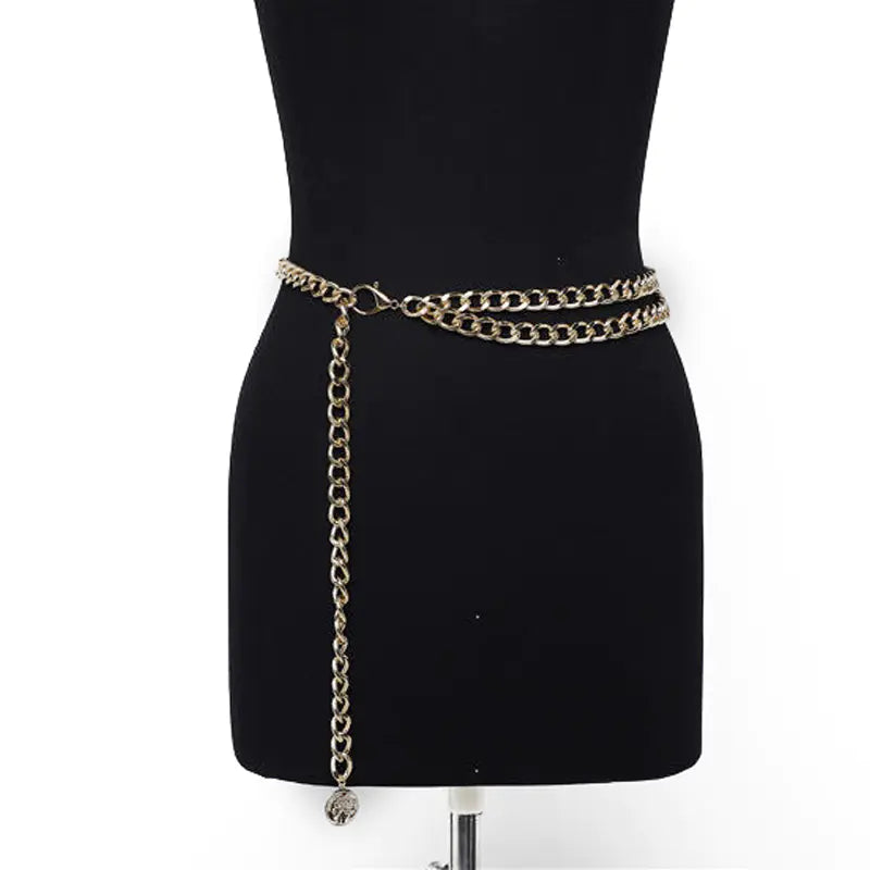 Adjustable Metal Chunky Chain Belt for Women’s Fashion