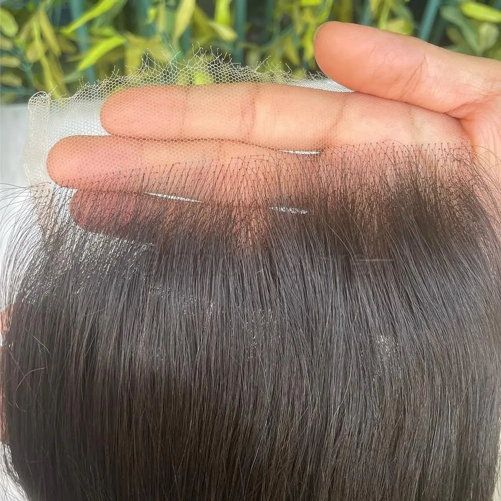 Grand Nature 5x5 HD Lace Closure Only Raw Virgin Human Hair Straight Closures Transparent Lace Closure 5x5 Pre Plucked Hair Line Knots Bleached