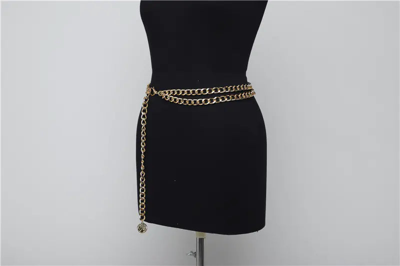Adjustable Metal Chunky Chain Belt for Women’s Fashion